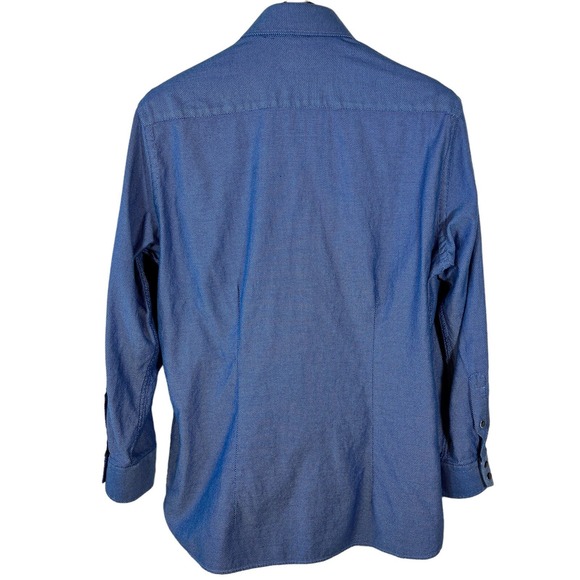 Lot of 3 Button Up Dress Shirts Mens Large Blue 100% Cotton Long Sleeves - Picture 3 of 13